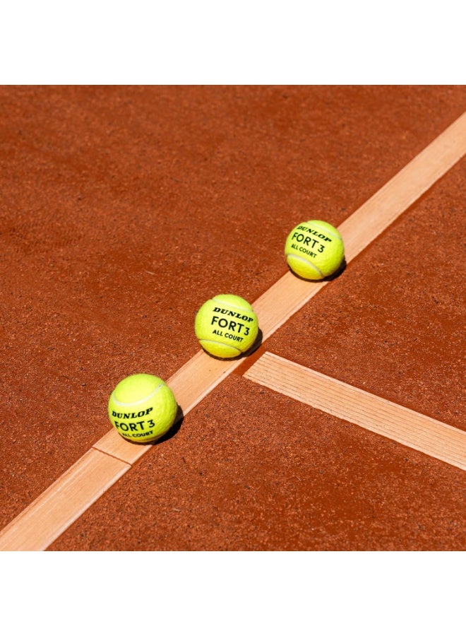 DUNLOP Fort All Court TS Tennis Balls – 3 Ball Pack, Premium Tennis Ball for All Court Surfaces, Professional Performance for Training & Match Play - Image 4